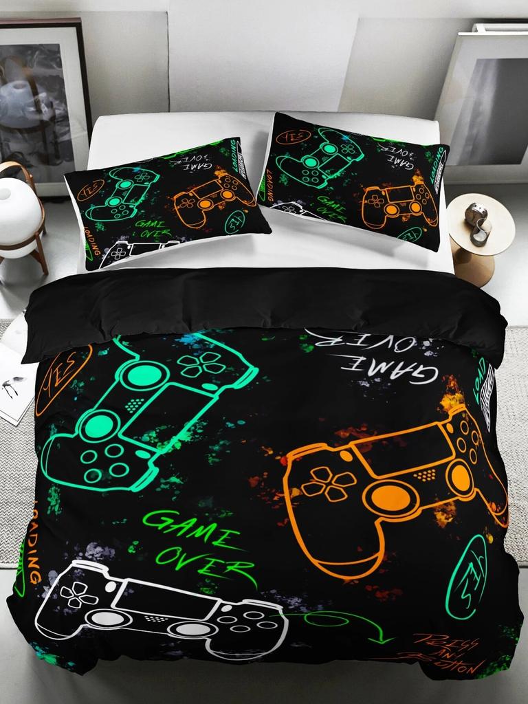 Игровые комплекты постельного белья для мальчиков, Игровой комплект пододеяльника размера Queen, Чехол на одеяло с тематикой видеоигр, Постельное белье с дизайном Playstation для подростков