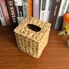 Bohemian Style Square Rattan Weaving Tissue Box with Cover Tissue Holder  Office
