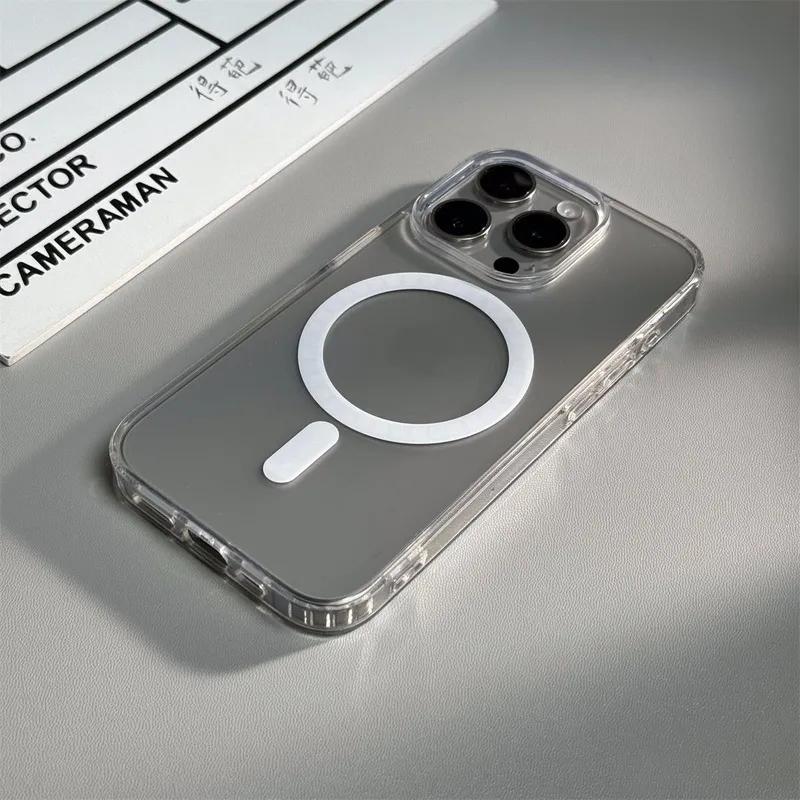 Матовый Полупрозрачный Чехол Для Magsafe Для iPhone 16 15 14 Plus 13 12 11 Pro Max Магнитная Беспроводная Зарядка Прозрачная Жесткая Крышка