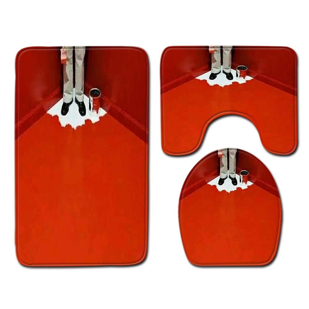 Философский смысл Коврик для пола в ванной Комнатный ковер из трех частей Набор ковриков для туалета Придверный коврик Нескользящий коврик для ванной