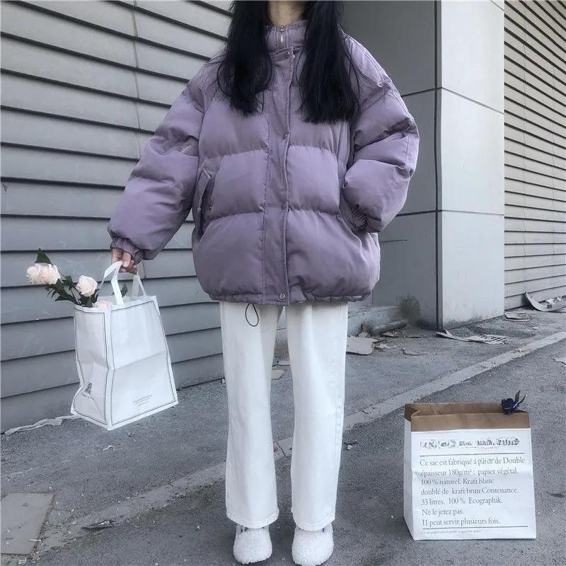 Winter Down Padded Jacket Women's Short Bread Coat Loose Thicker Student Padded Coat Women