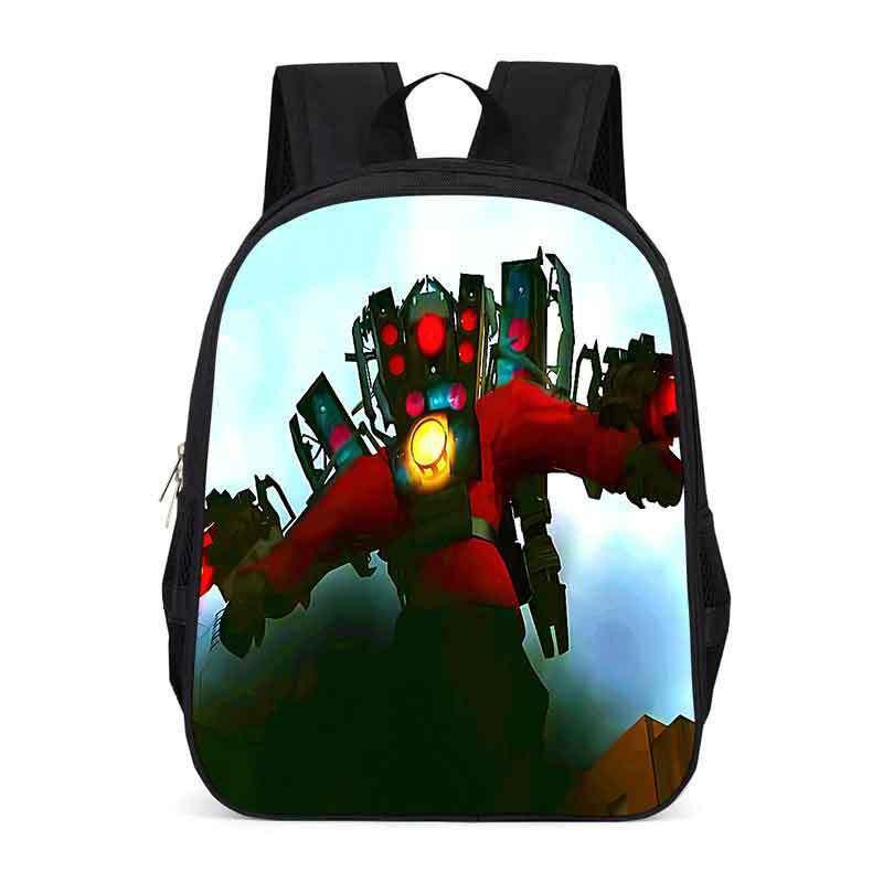 Kids School Backpack Elementary Students Large Capacity Oxford Fabric Bag With Ergonomic Back Support Cartoon Print