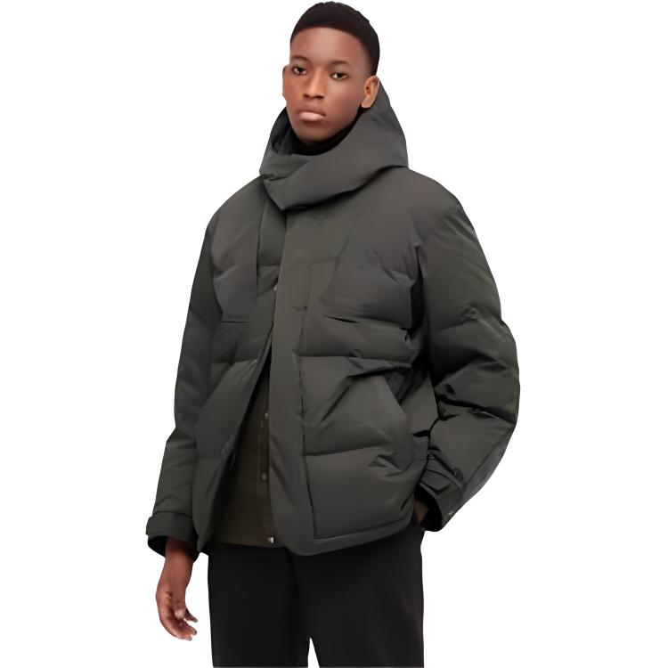Uniqlo X Jil Sander +J Совместная работа Свободный крой Куртка-пуховик с капюшоном на молнии Мужская верхняя одежда Оливково-зеленый 445767-56