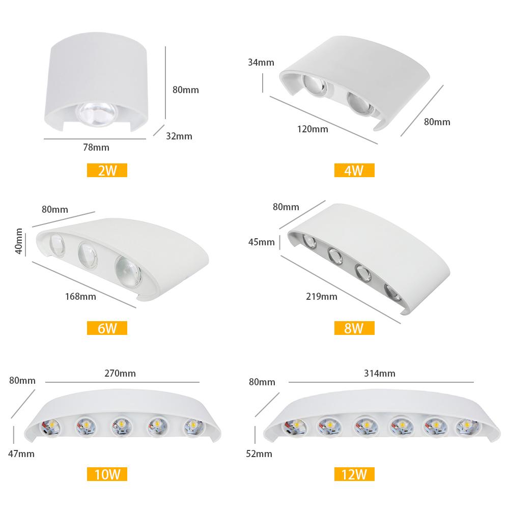 AC85-265V Modern Wall Sconce Lights LEDs Mounted Up Down Lights Indoor Lighting for Bedroom Balcony