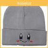 Plush Knit Cap With Big Eyed Smiling Face Embroidery Design For Outdoor Activities