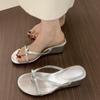 Fashion Summer Women Fashion Slippers Female Casual Clip Toe Wedges Heel Dress Slides Ladies Outdoor Beach Vacation Sandalias Shoes