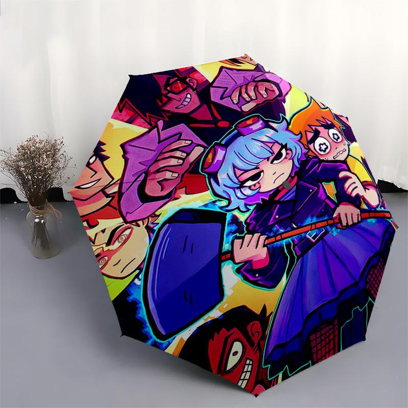 1pc Outdoor Umbrella with Anime Characters - Automatic Opening/Closing, Portable 3-Fold Design, 8-Rib Iron Frame, Perfect Gift for Fans, Traveler