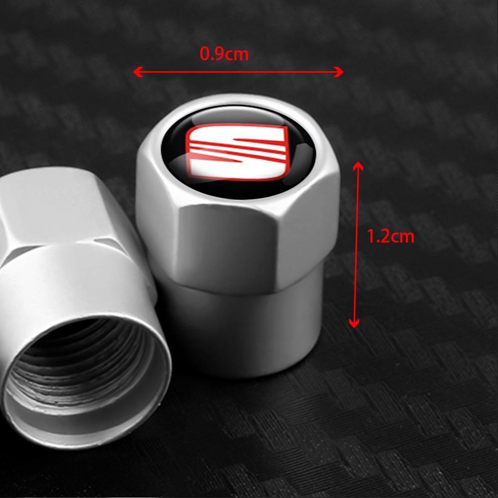 TBID8 4Pcs Metal Car Styling 3D Wheel Tire Valve Caps Stem Cover Accessories For Seat FR Cupra Tarraco Ateca Toledo Leon Ibiza Cordoba
