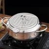 304 Stainless Steel Deep Frying Pot 3.4L Capacity 33x24.8x15CM Kitchen Cooking Fryer Pot