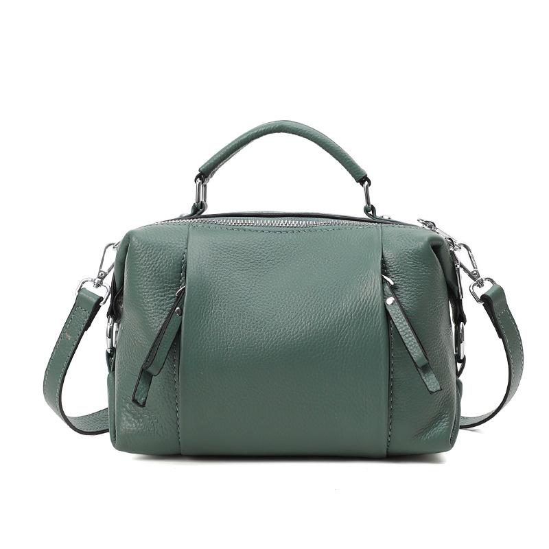 Zency Women's Genuine Leather Bag Simple High Quality Tote Bag Small Vintage Boston Handbag Female Shoulder Bags 2022 Crossbody