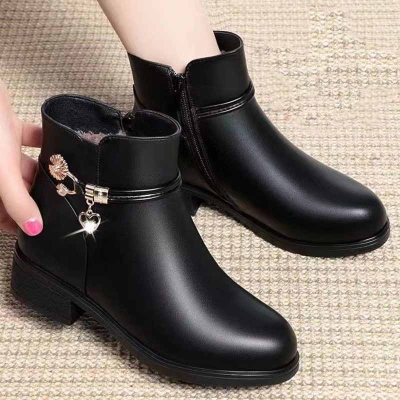 Зимние женские ботильоны Модные теплые короткие ботинки Ботинки Bare Boots Outdoor Wild Zipper Mother Boots Женская обувь