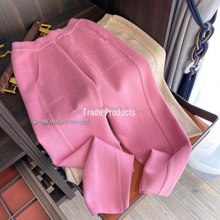 2023 Модные свободные широкие трикотажные белые брюки для женщин