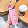 Нетоксичный 600 мл Термокружка Sanrio Кавайная Хелло Китти Куроми Мелоди Студенческий Детский Подарок Аниме Мультфильм Милый Портативный Соломинка Большая Вместимость