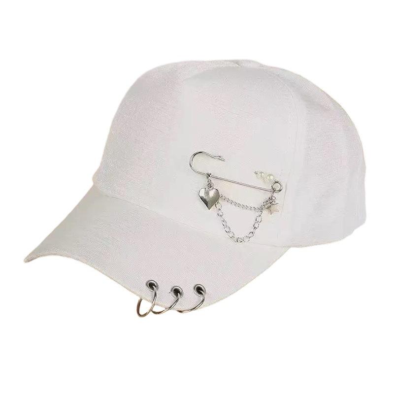 New European and American hip-hop style metal chain baseball cap, male and female couples street trendy brand personalized sunshade cap