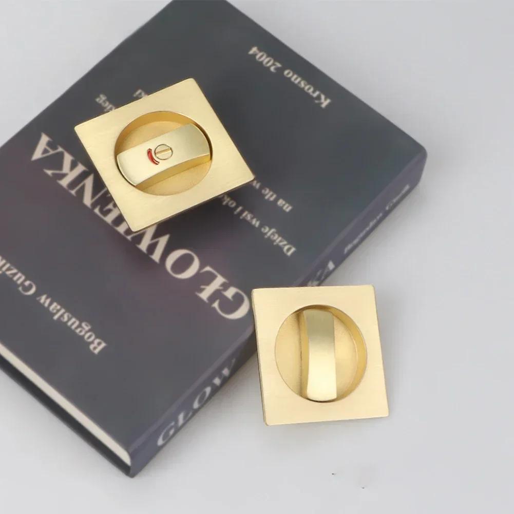 Flush Mount Privacy Pocket Door Lock in Zinc Alloy Featuring Sheet Recessed Hardware for Enhanced Door Security