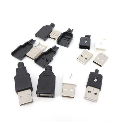 10 шт. USB тип 2.0 A мужской женский сборочный адаптер разъем пластиковый силовой разъем пайка ремонт передача данных зарядка своими руками