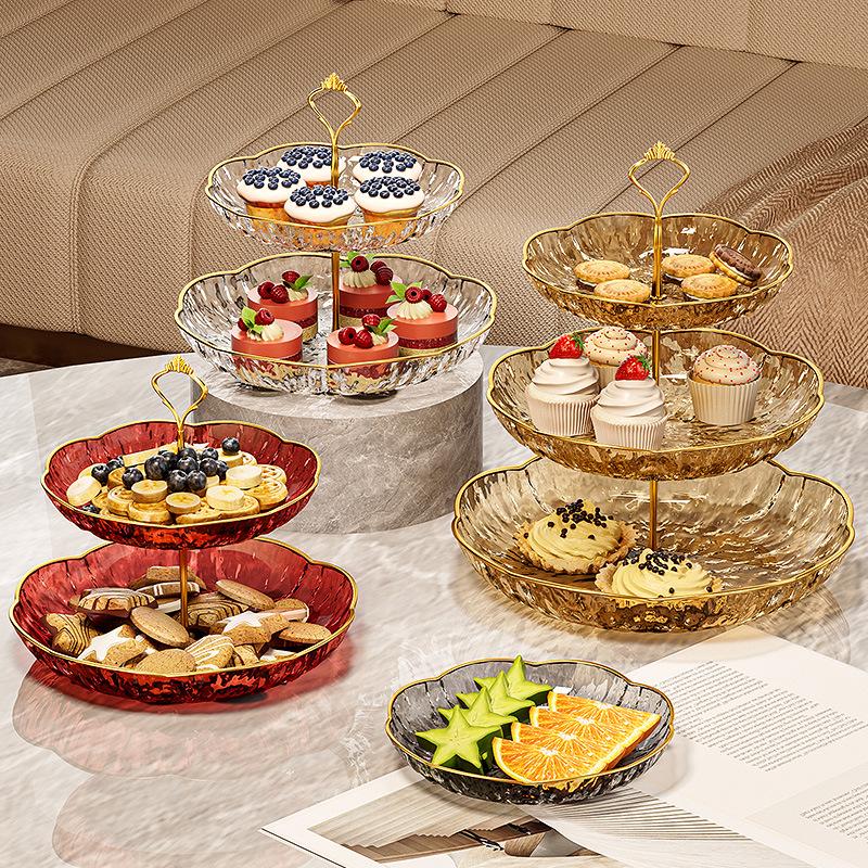 Luxurious Multi-layer Dessert and Fruit Display Tray for Living Room