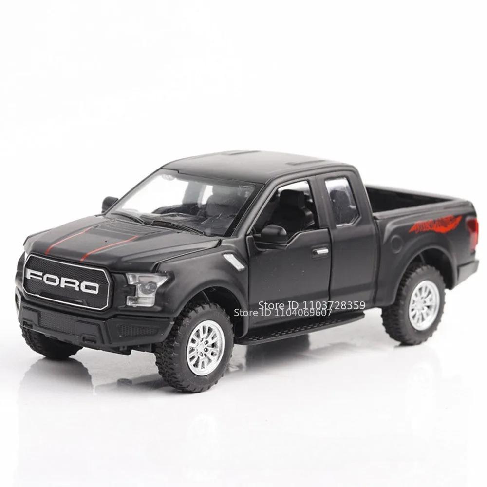 1:32 пикапа F150 Модель Мамонт Игрушки Металлические Литые Под Давлением Внедорожники Звук Свет Двери Открываются Оттянуть Назад Для Мальчиков Образовательные Игрушки