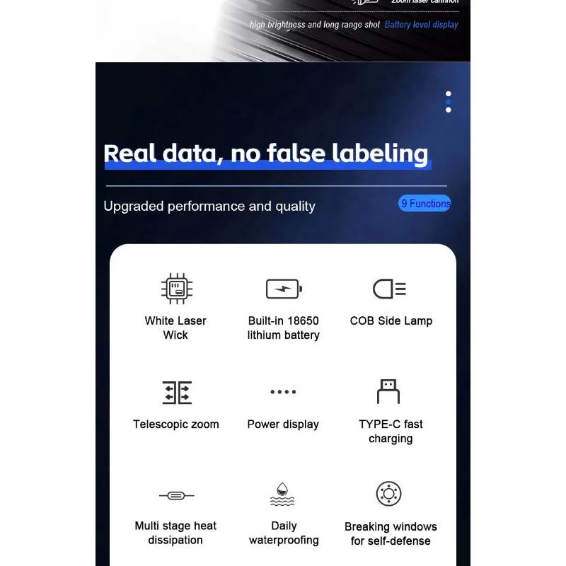 Мощный перезаряжаемый светодиодный фонарик с боковым светом, фонарь для кемпинга на открытом воздухе, фонарь для пеших прогулок, фонарик с ярким светом