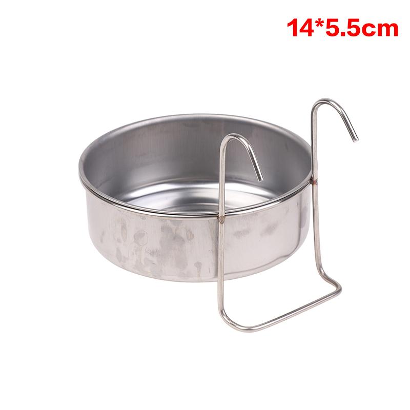 Anti-Spill Pet Feeding Bowls - Durable Stainless Steel with Hooks for Crates & Cages