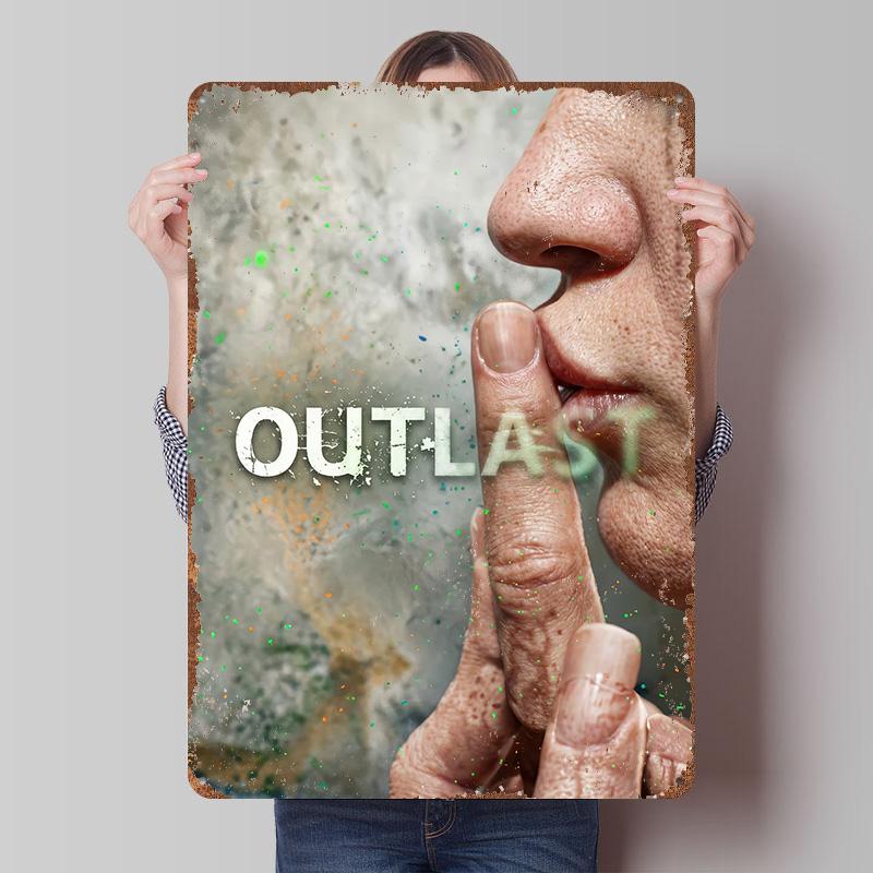 Outlast Game Tinplate Poster Customized Wall Art Vintage Retro Metal Signs for Coffee Bar Accessories Modern Home Decoration