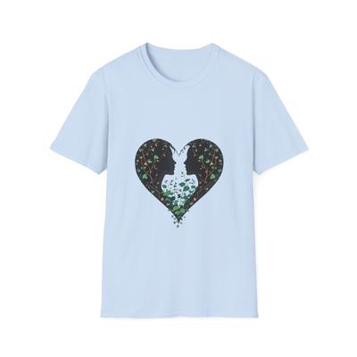 Pure Love Nature-Inspired Love T-Shirt Organic Cotton Tee, Heart Design Gift