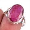 Red Ruby(Simulated) Gemstone Handmade 925 Sterling Silver Jewelry Ring S.8 P6C62