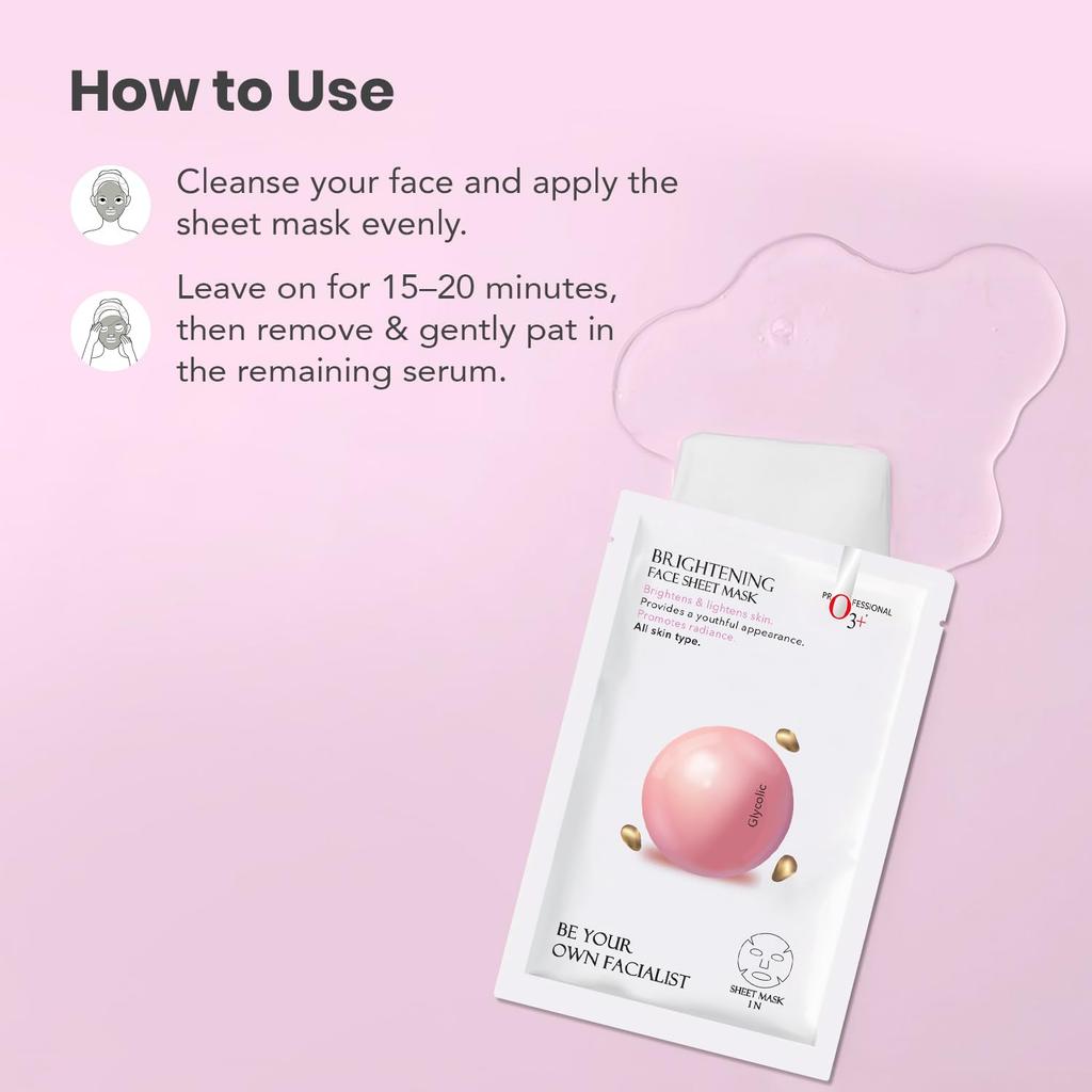 O3+ Facialist Осветляющая тканевая маска для лица 30 г Упаковка из 1 шт. для сияющего тона кожи и мгновенного сияния