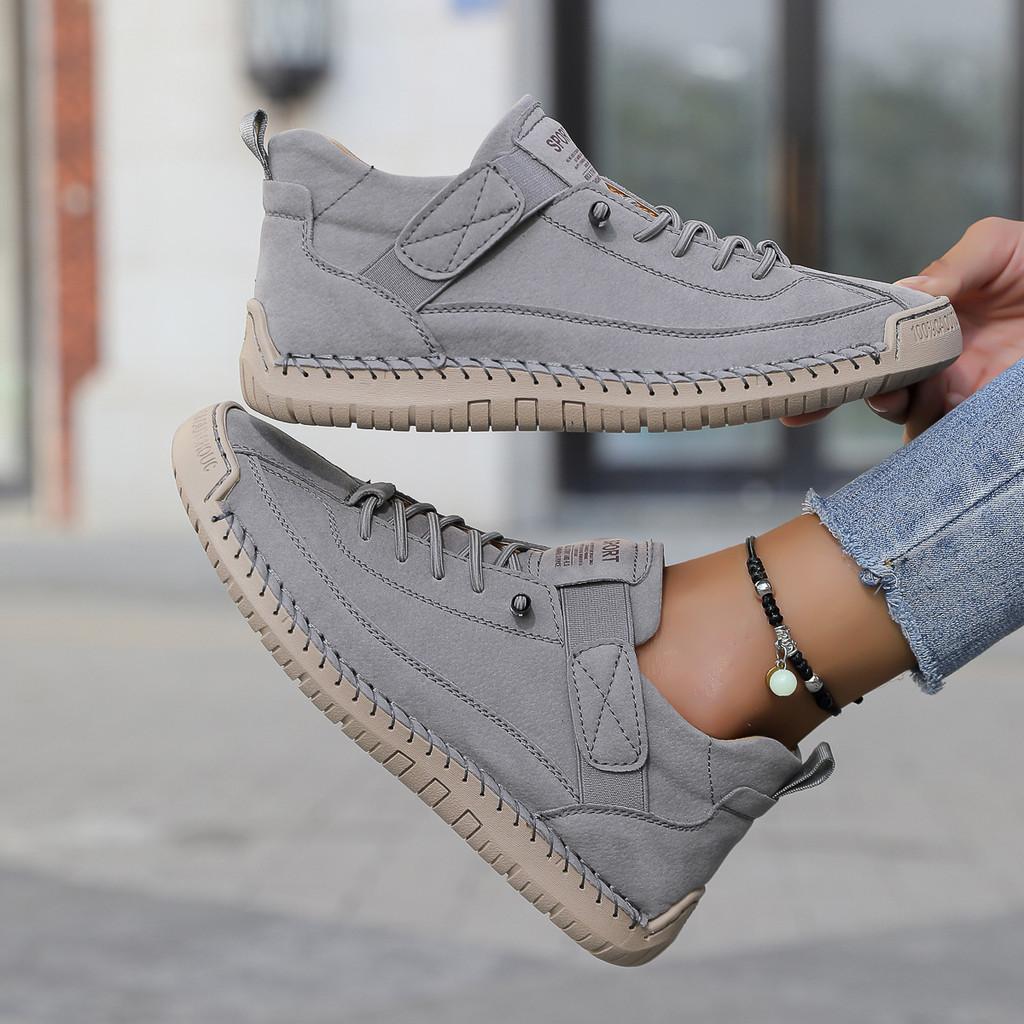 Unisex Low Top Casual Sneakers With Pu Leather Upper Comfortable Rubber Sole For Daily Wear