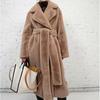 Extra-Long Women's Faux Rabbit Fur Coat with Belt - Thickened, Warm, Plush Winter Jacket