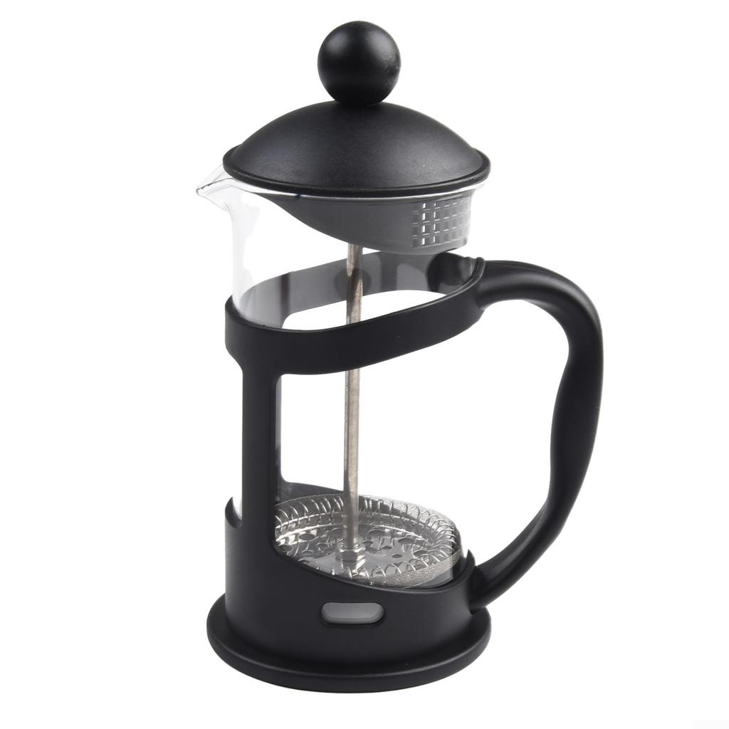Кофейник 16x7,7 см. Пресс для кофе, 1 шт., черный, прозрачный