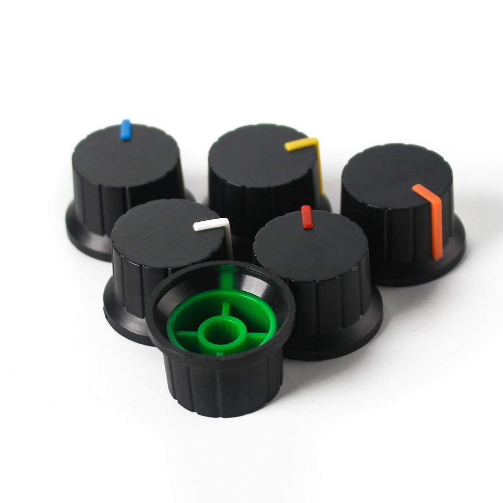 30PCS Potentiometer Knob 24x15mm Encoder Switch Cap Plastic Switch Knobs Kit 6 Colors White/blue/green/orange/yellow