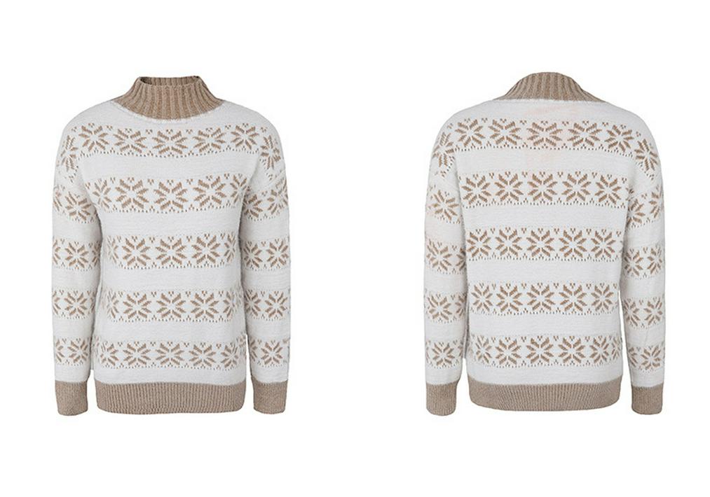 Drizzle 2023 Autumn/Winter European & American Women's Snowflake Knit Sweater