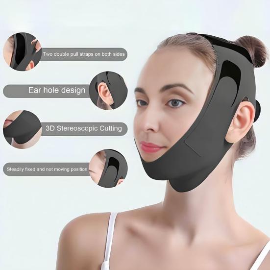 V Line Lifting Strap Face-slimming Mask Adjustable Chin Strap Jawline Shaper Breathable Jaw Strap for Sleeping