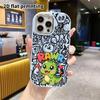 Phone Case: 2D flat design suitable for iPhone 18 17 16 15 14 13 Pro protective case, couple style, green little dinosaur, Christmas and Halloween gif