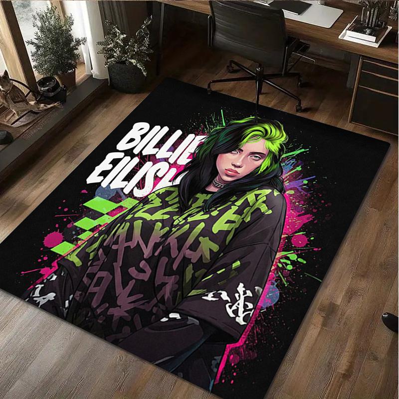 Billie Eilish Album Rug Carpet Office Decorative Carpet For Living Room Bedroom Door Mat Floor Rug Computer Chair Area Rug