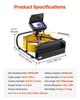 Caméra Inspection Canalisation 50 m Endoscope Drain-VEVOR-avec Lumière 6 LED Réglables, Carte SD 16 Go, Zoom 3X, Vidéo