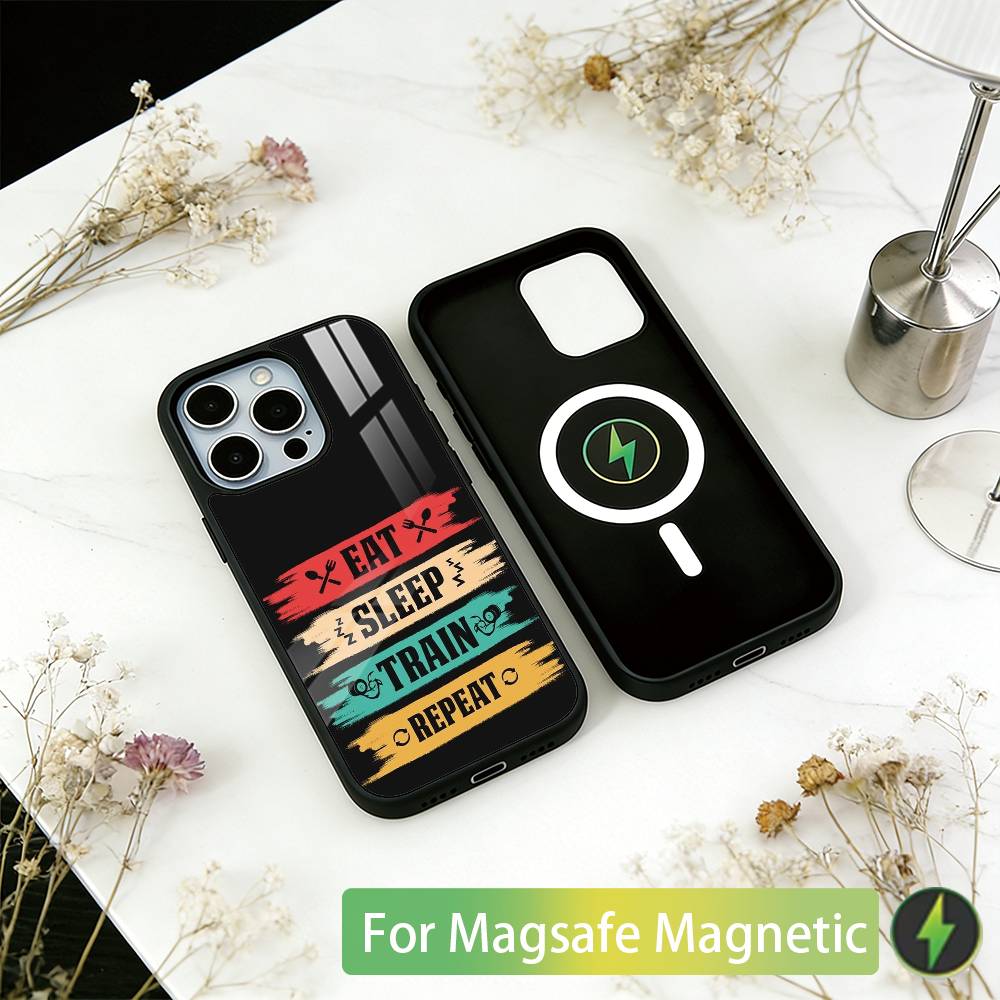 Чехол для телефона для бодибилдинга, тренажерного зала, фитнеса для iPhone 17, 16, 15, 14, 13, 12, 11 Plus, Pro, магнитный с Magsafe, беспроводная зарядка