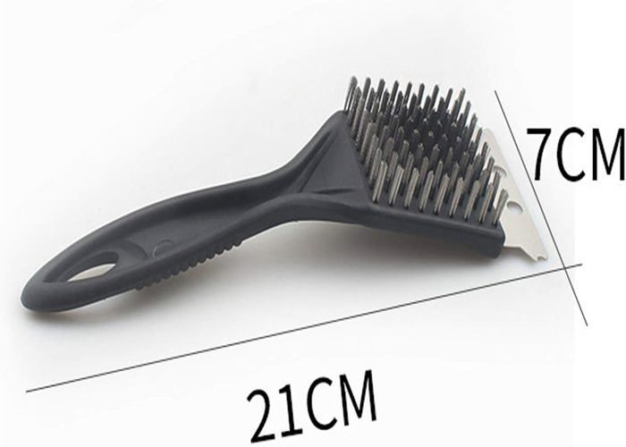 Brosse de nettoyage pour barbecue - WENDD - 4 pièces - Acier inoxydable - Noir