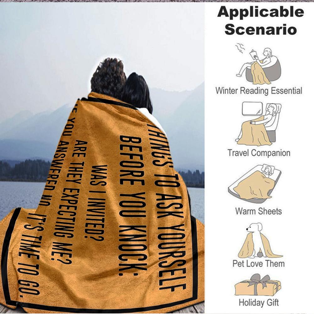 1Pc Knock Before Blanket Soft And Comfortable Casual Warm Camping Travel Christmas Halloween Xmas Gift M92812