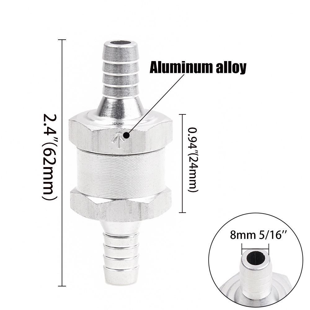 Aluminum Alloy Check Valve for Automotive Diesel Fuel Pipeline 6/8/10/12mm Sizes Available for Machinery