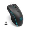 Бесшумная беспроводная Bluetooth-мышь с двумя режимами для ноутбука/настольного компьютера - Перезаряжаемая для игр и офиса