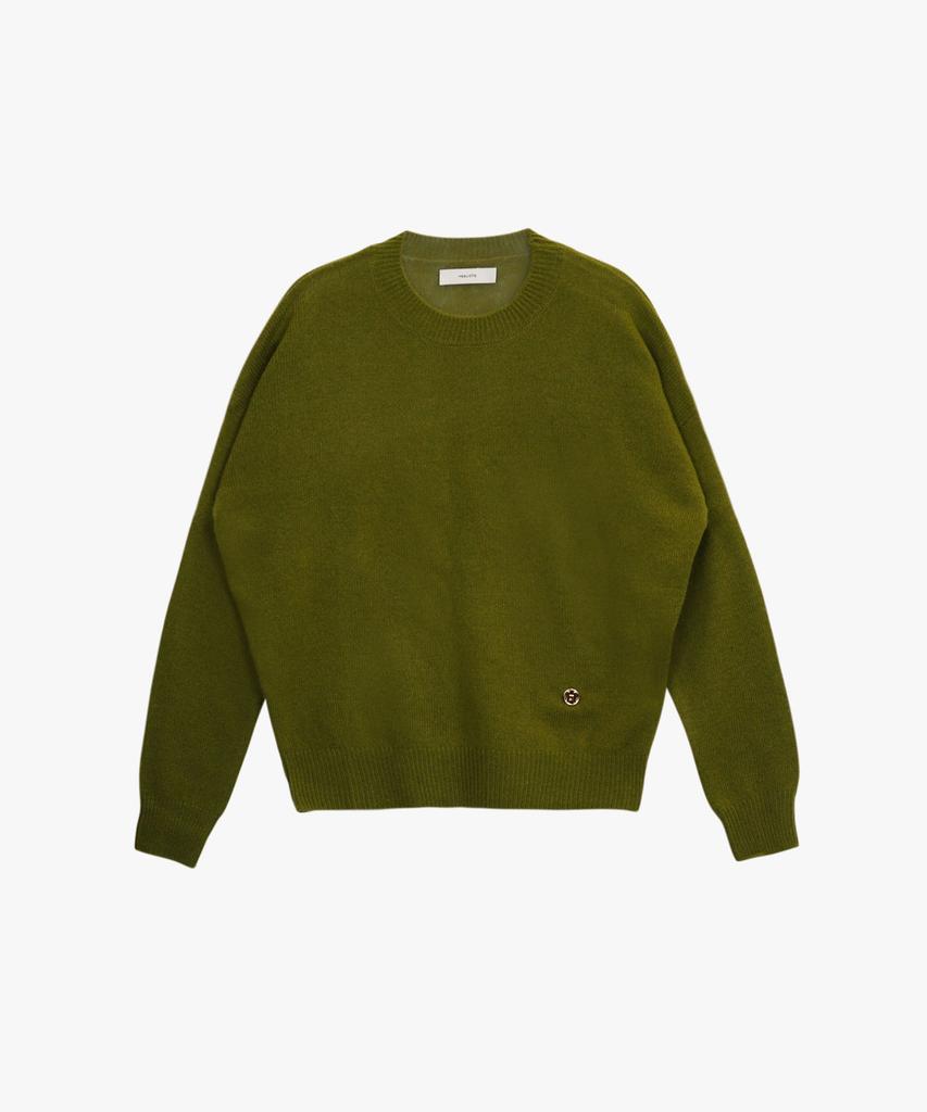 Hillioteu Serene Touch Круглый вязаный свитер_Оливковый