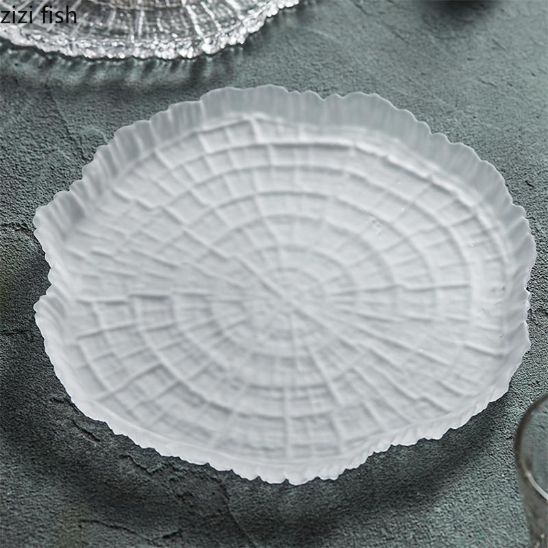 Прозрачное стекло Паста Стейк Суши Тарелка Кулинарные блюда Ресторан Нестандартная форма Посуда Закуски Десерт Сковорода Креативные обеденные тарелки