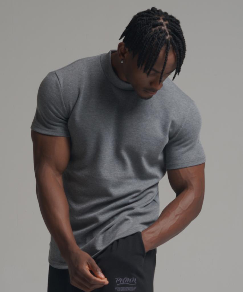 PHERMENON [2Pack] Muscle Fit Mock Neck Short Sleeve T-Shirt (3 Colors)