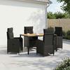 Outdoor Table Set 5 pcs Black