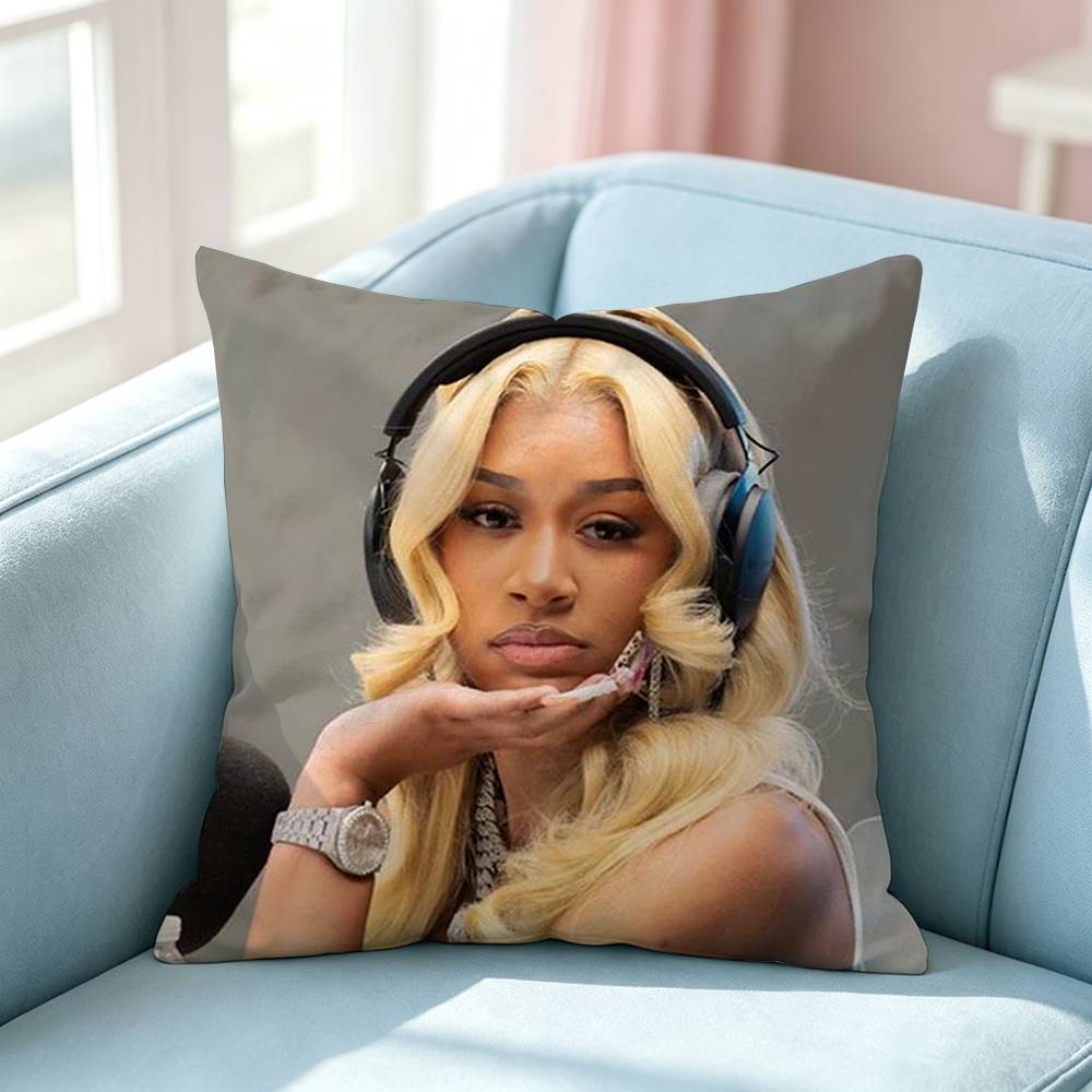 Hot Rapper Lakeyah Laky Pillow Case Square DoubleSided Sofa Cushion Cover Bedroom Bedside Pillow