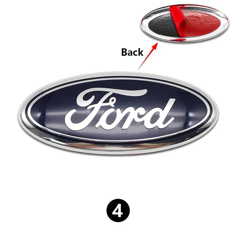 UJOV9 1Pc 17.5cm Aluminum Front Grille Hood Logo Sticker For Ford Focus Fiesta Mondeo Ranger Trunk Accessories 3D Luxury Pro Premium