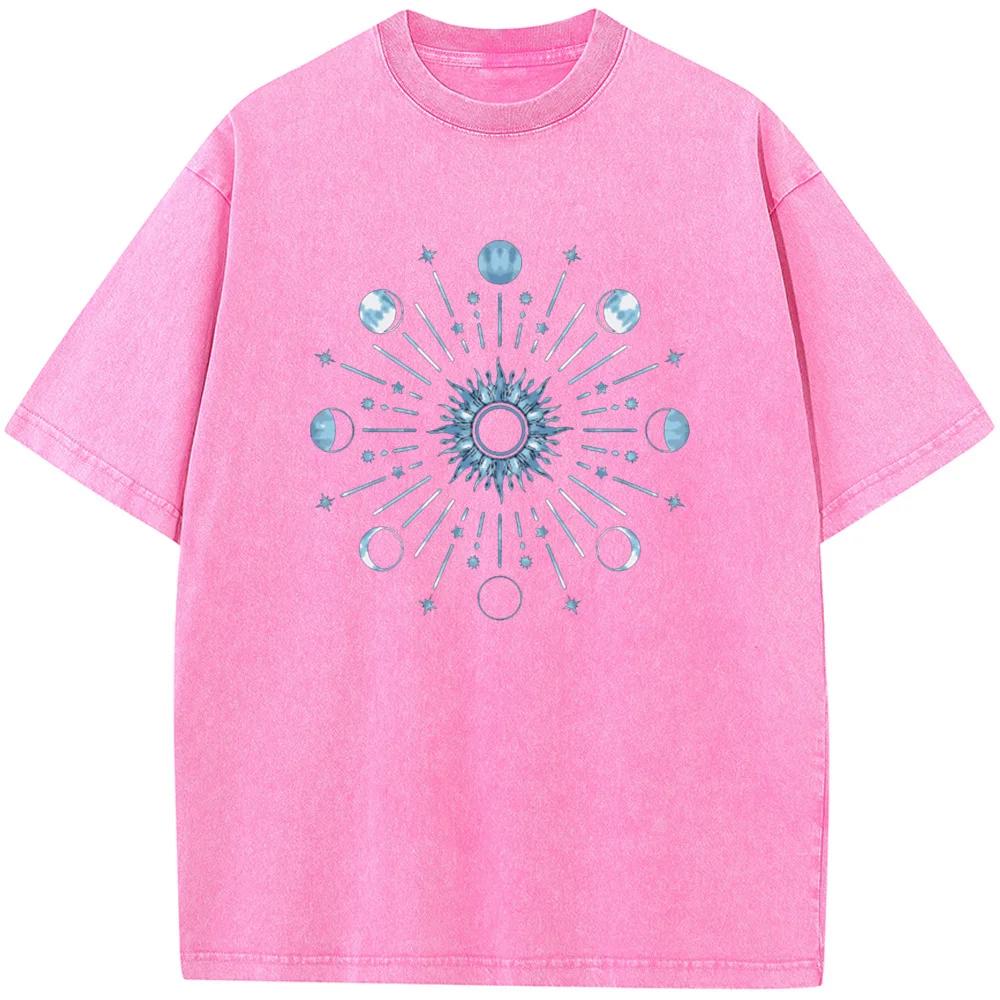 Tie-Dyed XINGX Mandala Men Washed T-Shirt Cotton Funny Loose Bleached Tshirt Retro Fashion Hip Hop Bleach T Shirt Tops Tee