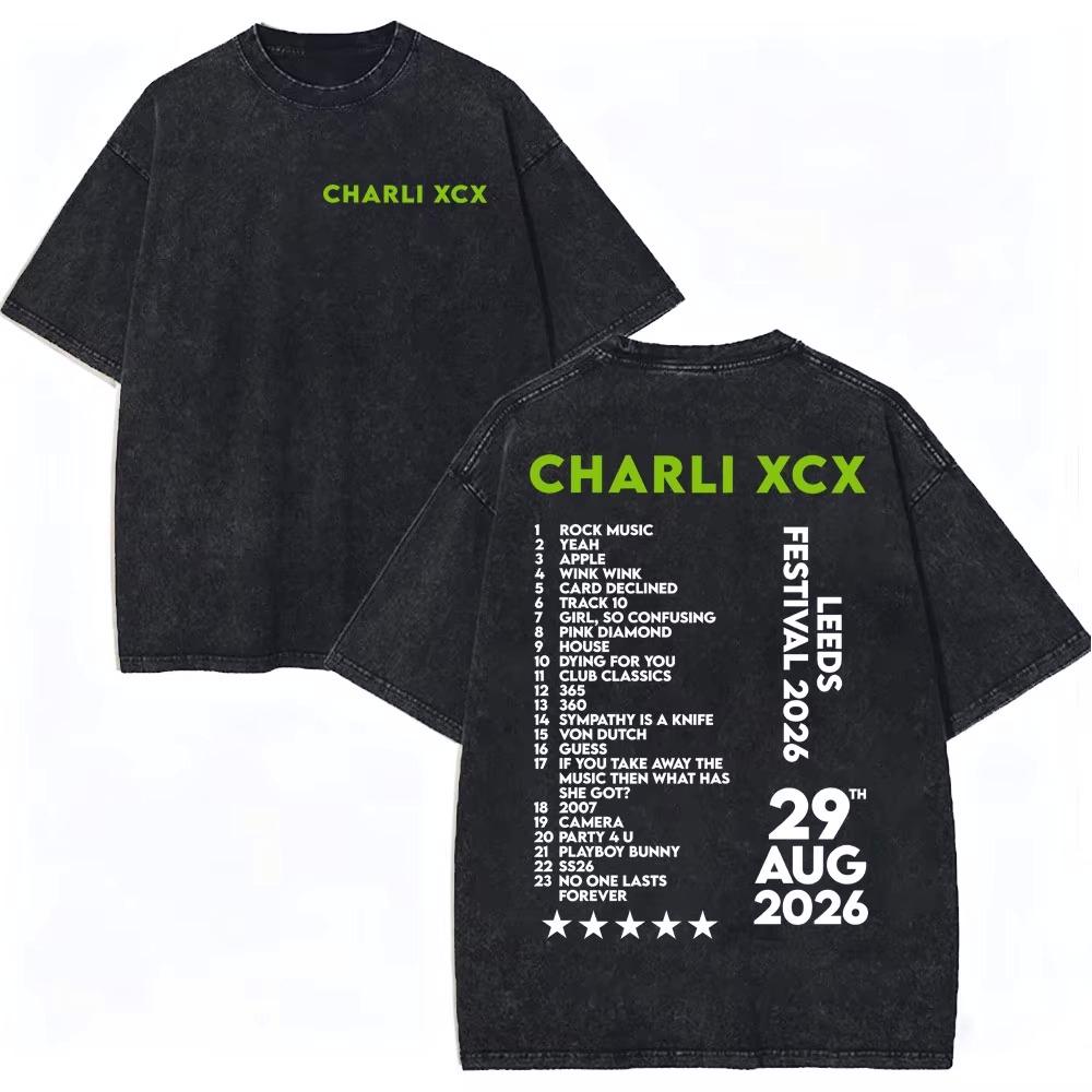 Summer New Singer Charli Xcx T-shirt Music Fashion Film Tour 2026 Graphic T Shirts Men Women Hip Hop Punk T-shirt Streetwear Oversized Tshirt